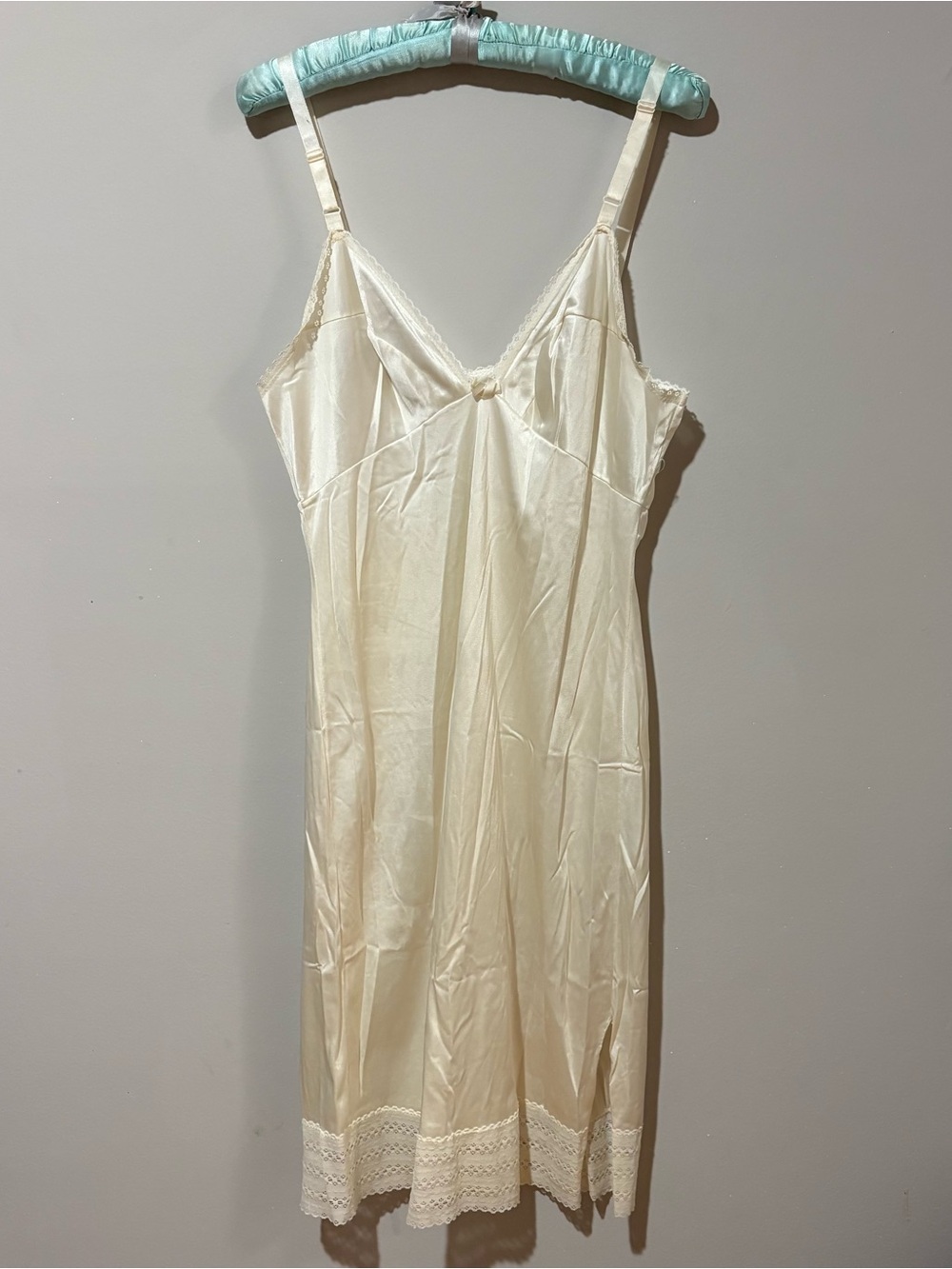 Vintage slip dress with lace trim